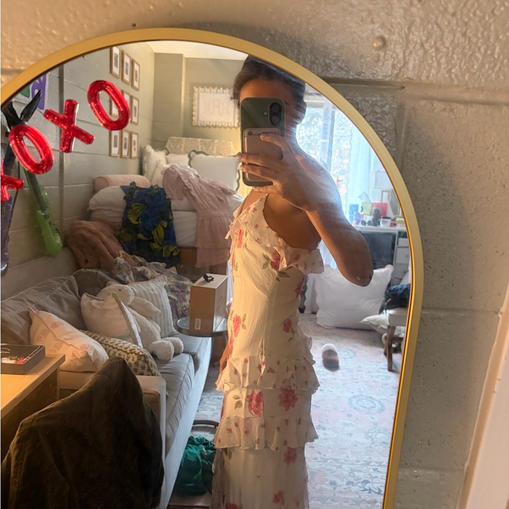 Jessica Simpson White and Pink Floral Maxi Dress - Picture 2 of 4